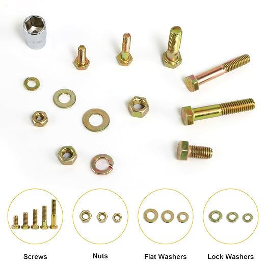 FMhotu 621Pcs Nuts and Bolts Assortment Kit, 15 Sizes Includes 1/4-20 5/16-18 3/8-16, SAE Grade 8 Alloy Steel Hex Cap Screws Nuts Washers with Wrenches Assortment Kit