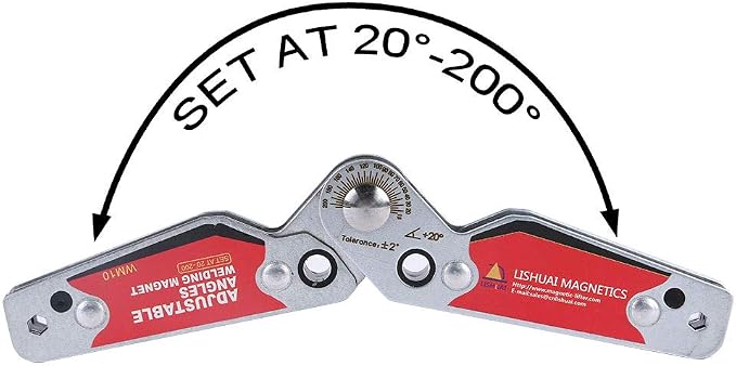 LISHUAI New Adjustable Angle(20°~200°) Welding Magnet clamp,Welder Tool Accessories (Small)