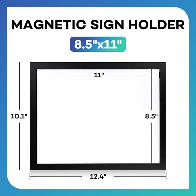 YixangDD 20 Pack Magnetic Sign Holder 8.5 x 11, Self-Adhesive Magnetic Wall Mount Sign Holder, Magnetic Document Holder for Wall Window Office Poster Store