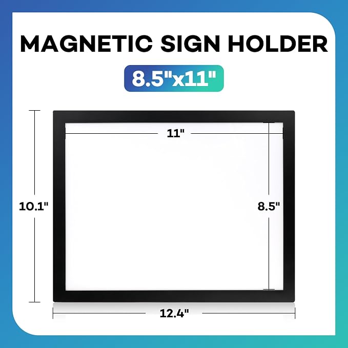 YixangDD 10 Pack Magnetic Sign Holder 8.5 x 11, Self-Adhesive Magnetic Wall Mount Sign Holder, Magnetic Document Holder for Wall Window Office Poster Store