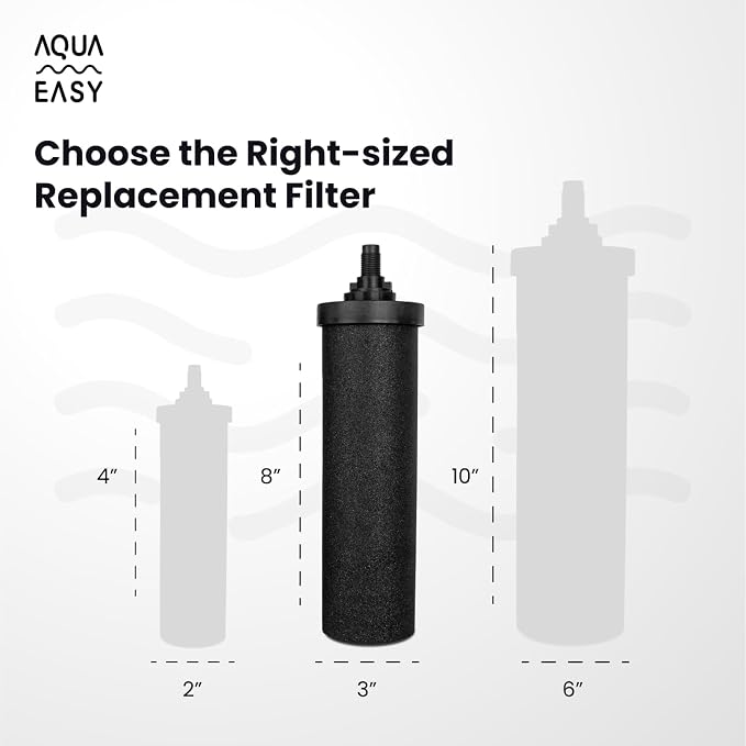 AquaEasy BB9 Activated Carbon Water Filter Candle (Pack of 2) Replacement Gravity Water Filter Candle Compatible With Gravity Filter System