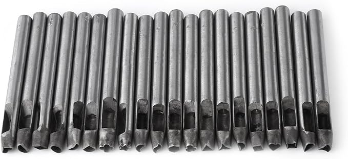 Leather Punch Tool Set 6mm 20pcs Flower Pattern Tools for Wallet Belt Decoration Carbon Steel Craft Kit for DIY Leathercraft Projects