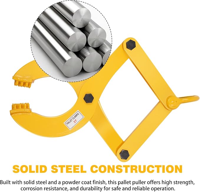 Pallet Puller,3T/6600 LBS Capacity Pallet Jack Puller,Heavy Duty Single Scissor Clamp for Forklift Chain,Pulling Pallets,6.7 Inch Jaw Opening