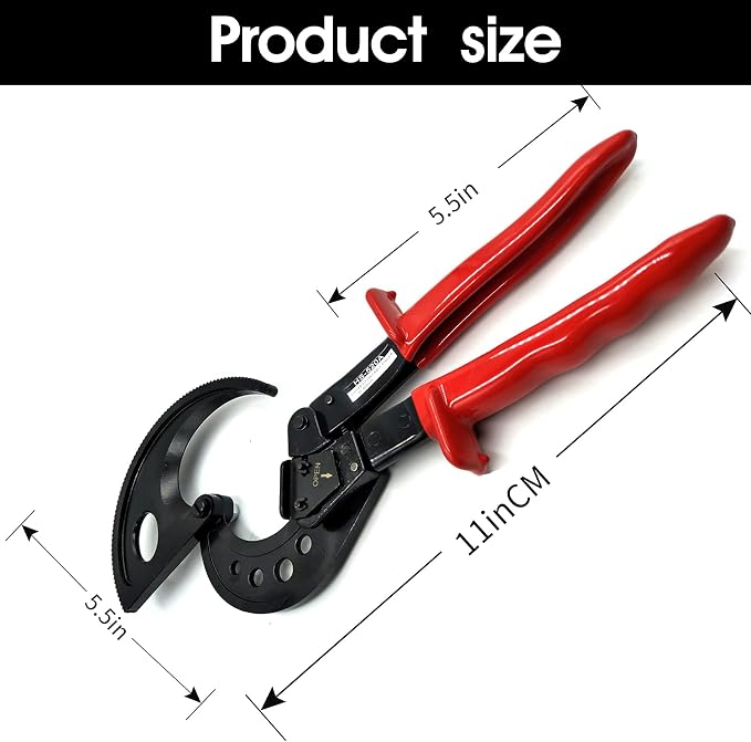 Ratcheting Cable Cutter, 400mm2 Aluminum Copper Wire Cutters for Cutting electrical wire as Ratchet Wire Cutters (400mm2)