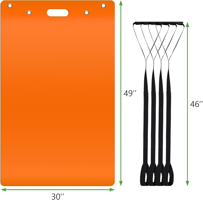Large Appliance Slider with Pull Strap,Furniture Moving Sliders for Floor Protection Premium Moving Mat for Tile Carpet and Hardwood Floor (49'' x 30'' Orange)