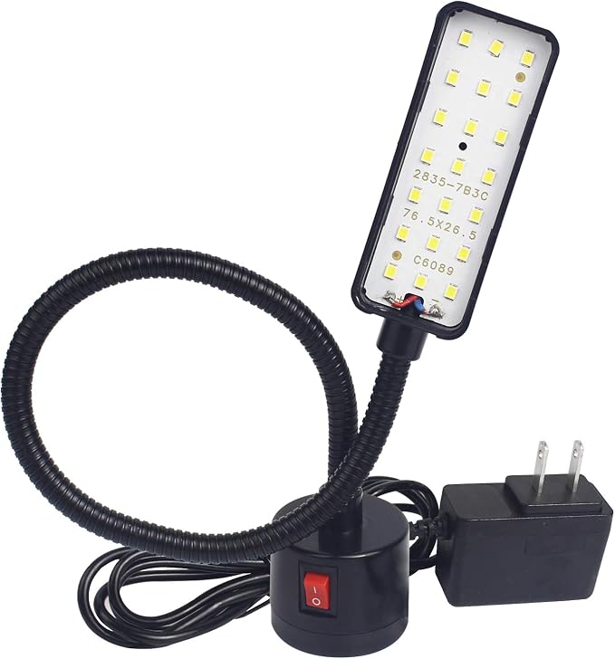 Led Magnetic Work Light 21 LEDs 300mm FlexibleGooseneck lamp 500 Lumens 120 Volt for SewingMachine Lathe Milling Drill Press Industrial Lighting