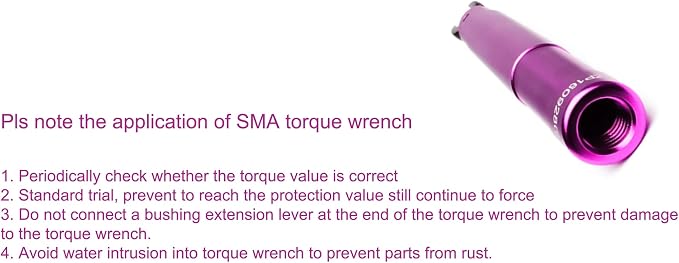TOJOIN 2 pcs SMA Torque Wrench for RF Connector 8 in·lbs (0.9 N·m) Opening 8mm (5/16") for SMA 3.5mm/2.92mm Adapter Convertor Portable Spanner for Professionals Industry Purple