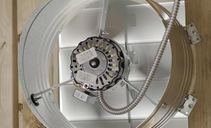 Master Flow GAF 1600 CFM Power Gable Mount Fan With Humidstat & Thermostat (HT1): Easy Installation & Efficient Exhaust Ventillation|High Airflow Capacity for attic spaces upto 3000 sq.ft. - EGV6HT