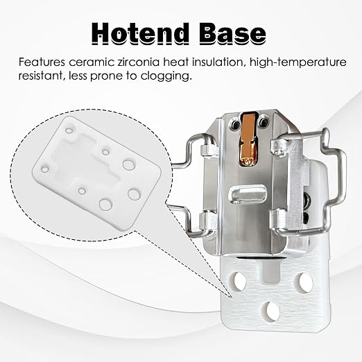 Kobra S1 Max Hotend Heating Assembly Kit Ceramic Zirconia Heat Insulation Heat Resistant Heating Component with Base Clip Thermistor Heater Cartridge for Anycubic Kobra S1 Max 3D Printer Accessories