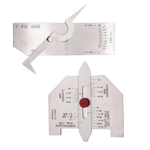 Weld Gauge Set Includes Hi-Lo Gauge and Taper Gauge and Porosity Undercuts Checking Gauge and Convexity Concavity Welding Gauge Imperial