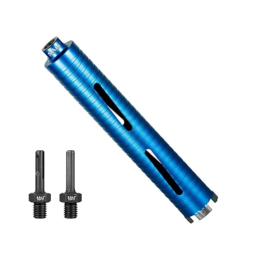 SALI Diamond Core Drill Bits 1 5/8" Diameter 10"/254mm Drilling Depth 5/8-11" Thread Core Bit Turbo Laser-Welded Segments for Cured Concrete with, Brick, Block, Masonry, with Two Adapters