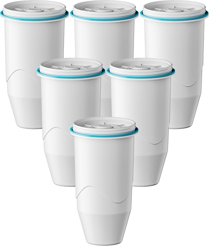 Replacement for Zero Water Pitchers and Dispenser ZR-001 ZR-004 ZP-006 ZR-017, Five-Stage Filter System, Reduce Lead, Chromium, PFOA/PFOS by GAMOTH, 6 Count
