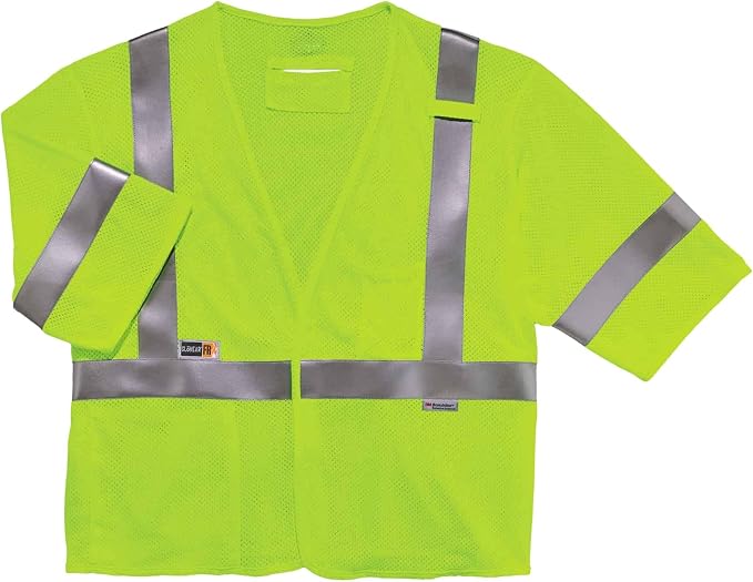 Ergodyne unisex adult Class 3 FR Safety Vest Sleeves H L, Lime, Small-Medium