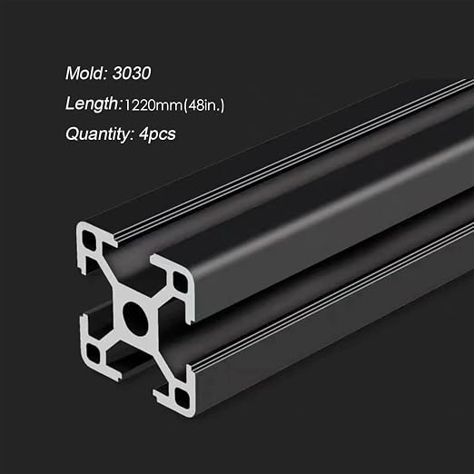 IXGNIJ 3030 T Slot Aluminum Extrusion for 3D Printer Parts and CNC DIY Black 1220mmX4