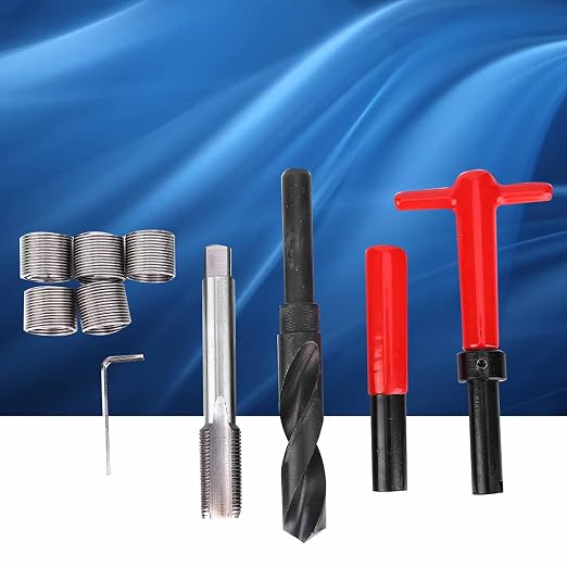 Ejoyous 10Pcs M18x1.5 Thread Repair Kit, Stainless Steel Inserts, Installation Tool Set for Damaged Threads Repair