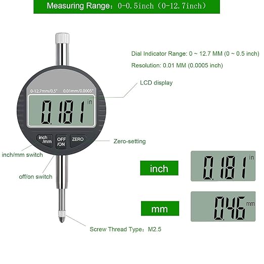 HDLNKAK Digital Dial Indicator Bore Gauges (2"-6"/0.0005") & 0-3" Micrometer Set – Precision Cylinder Measurement & Laser-Etched Machinist Tools Combo