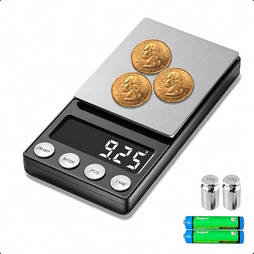 SKEAP Digital Coin Scale, Gram Scale 0.01g Accuracy for Coin Collectors, Bank Tellers and Home Use, Ideal Scale for Gold and Jewelry, 200g Capacity with Calibration Weight
