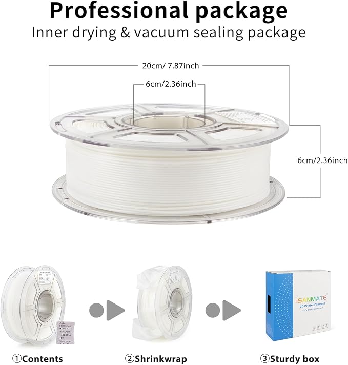iSANMATE ASA 3D Printer Filament Bundle 4KG (8.8lbs), UV & Weather Resistant 3D Printer Filament Perfect for Outdoor Functional Parts, Black+Black+White+White