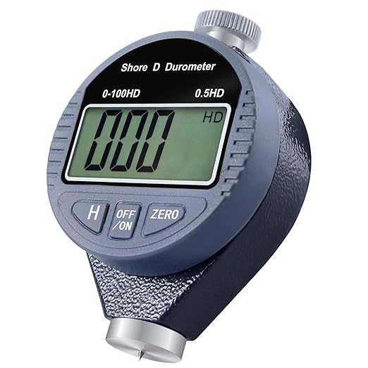 Hardness Tester, Durometer Shore Type D 0-100HD, Digital Durometer 0.1HD Resolution, with Large LCD Display for Rubber, Plastic, Tire, Flooring