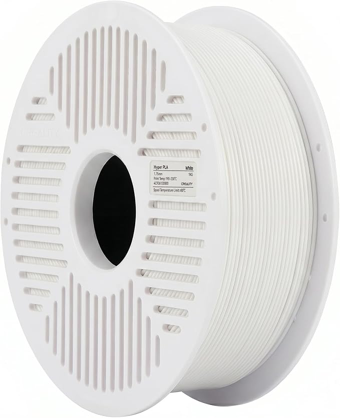 Creality PLA Filament with Reusable Spool 1KG, 1.75mm PLA 3D Printing Filament 2.2lbs High Dimensional Accuracy, Easy Installation Detachable Spool, Fits for Most 3D Printers, White