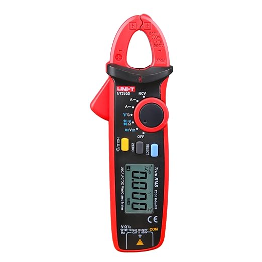 UNI-T AC/DC Clamp Meter UT210D Amp Meter Clamp Multimeter Tester Digital Voltmeter Continuity Tester Capacitor Mini Ammeter HVAC Tool