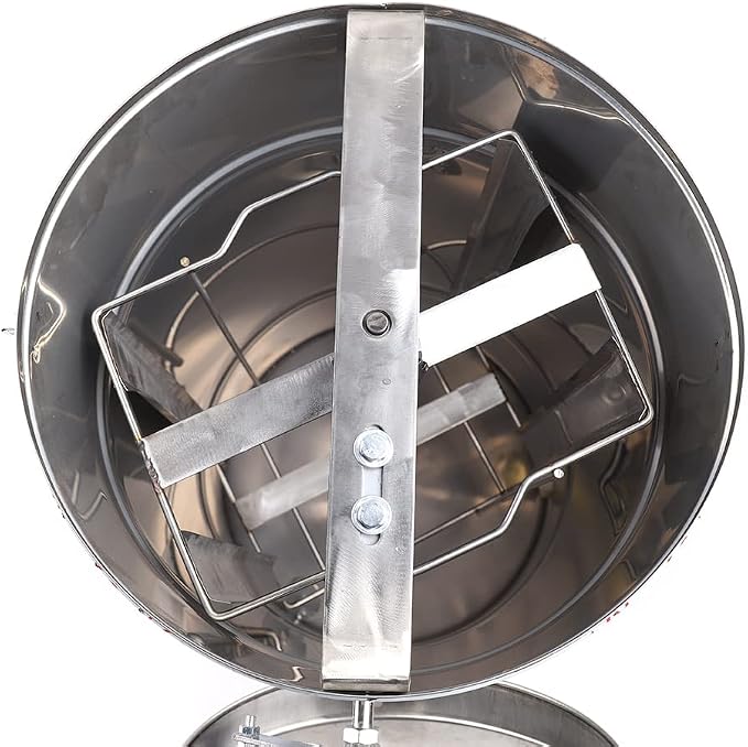 Honey Extractor Separator, 2-Frame Stainless Steel Honey Extractor Manual Honey Extractor Honey Drum Spinner, Beekeeping Extraction Apiary Centrifuge Equipment