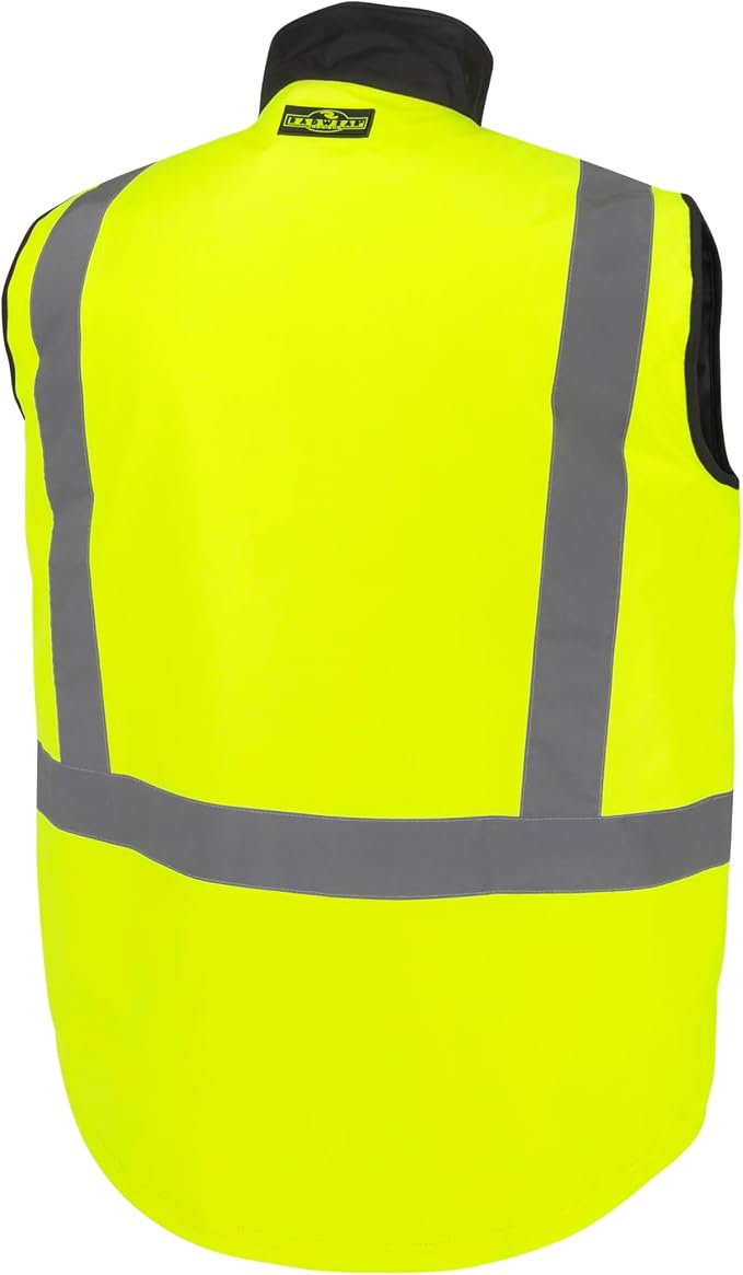 Radians SJV41B Unisex Class 2 High Visibility Reversible Insulated Safety Vest with Color Blocking, Green/Black, Size XL
