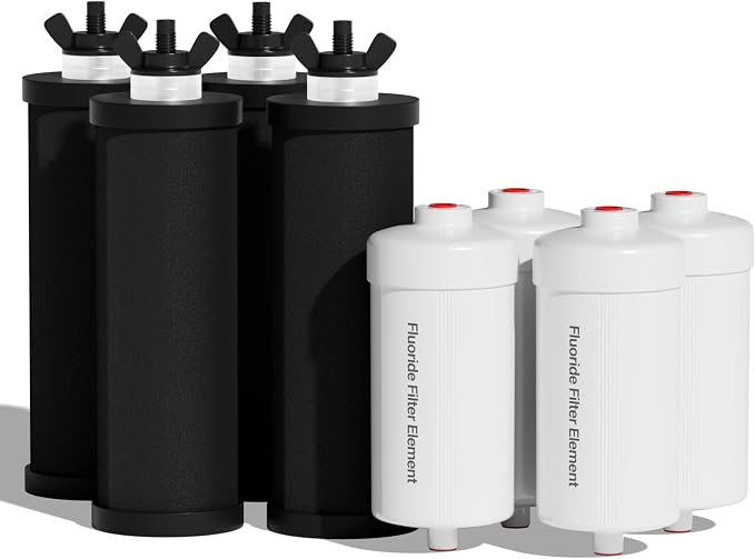 Purewell 8-Stage PF-3&FL-2 Purification Elements Set, Replacement Filters for ProOne® and Berlkey® Filters, ProOne® Big+ or Berlkey® Big+ Water Filter System and Purewell System (8 Pack, K Series)
