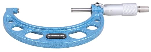 Accusize Industrial Tools Outside Micrometer, 3-4", EG00-0004 | 3-4", Ultra-Precision, Carbide Tipped, M-Type, Resolution 0.0001", Ratchet Friction Thimble, Solid Storage Case