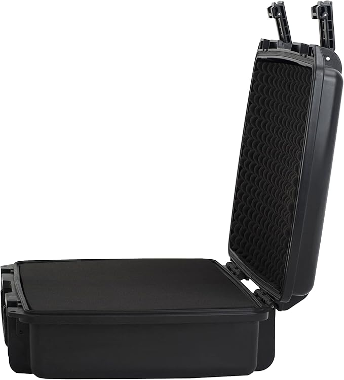 MEIJIA Premium Waterproof Hard Camera Case,Hard laptop Case, Hard Case with customizable fit foam,Full Protection with Light&Convenient Design,20.01"x14.7"x5.75",Elegant Black