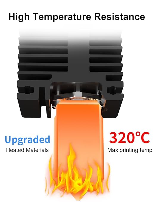 P1P P1S Hotend Kit Hardened Steel Nozzle 0.2/0.4/0.6mm with Fan Heater Thermistor | Hardened Steel Nozzle Assembly Hot end with Fan, Thermistor, Ceramic Heater & Extruder Heating Block Replacement