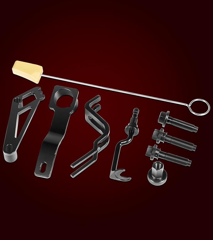 Timing Belt Tools Set for Ford 4.6L, 5.4L & 6.8L 3V Engines, Cam Phaser Holder & Mounting Bolt Tool, Timing Chain Locking Tool, Valve Spring Compressor Tool, Crankshaft Positioning & Pulley Bolt Tool