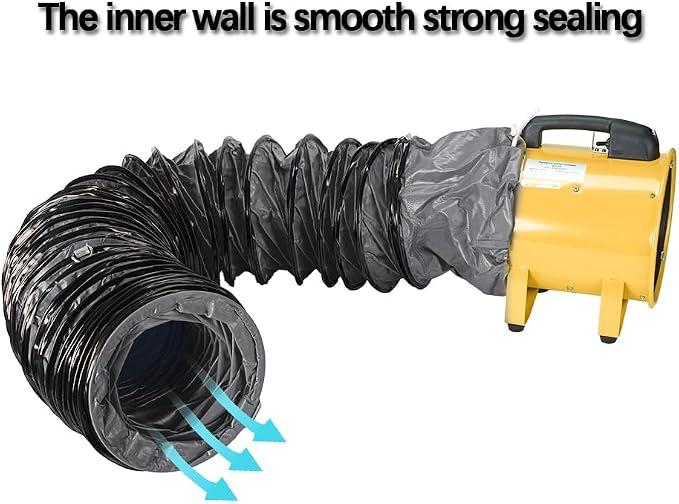 PVC Flexible Duct Hosing 8 Inch 25FT Exhaust Ducting Hose for Utility Blower Ventilation Fan Exhaust Fan (8INx25FT)