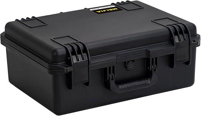 MEIJIA Premium Waterproof Large Hard Camera Case,Hard Protective Case with customizable fit foam,Full Protection with Light&Convenient Design,Elegant Black (21.2"x16.0"x8.3")