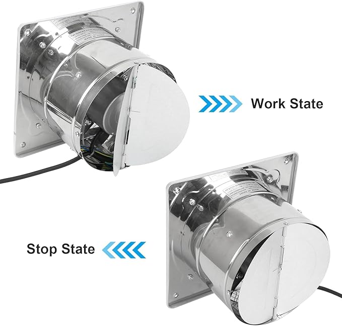 12 Inch Exhaust Fan with Plug, 1558CFM Through-the-Wall Ventilation Fan with Light Weight Pure Copper Motor, for Laundry Room, Toilets, Garage, and Shopping Mall, 110V (12 inch, silver)