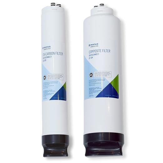 Pentair OMNIFilter QuickConnect Composite & Carbon Filter Twin Pack, Includes CB-12M Carbon Filter and CF-12M Composite Filter, For Use in OMNIFilter T600RO 3-Stage Tankless RO System