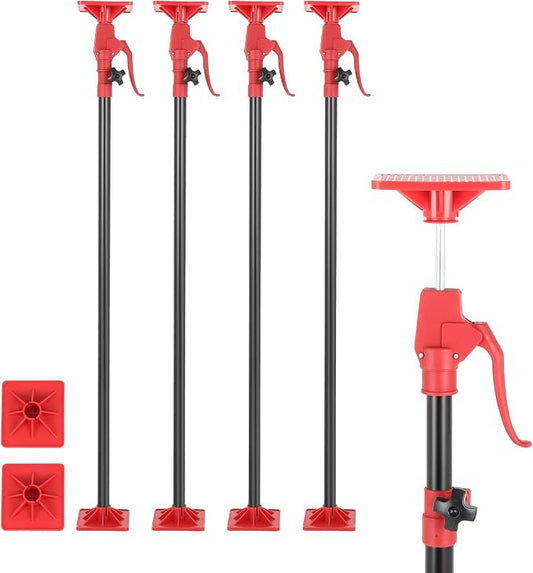Cabinet Jack Support Pole, 4-Pack 45-114 Inch Adjustable Heights Support Pole with 154 lbs Capacity for Cabinet Jack, Cabinet Jacks for Drywall Jack Installing Cabinets Third Hand Support System