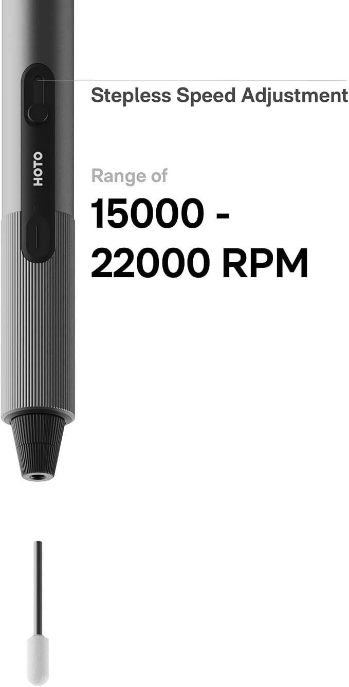 HOTO SNAPBLOQ™ R-A04 Mini Rotary Tool Kit, Brushless Engraving Pen | Cordless or Corded, 15,000–22,000 RPM Variable Speed, 38 Accessories, Modular Storage, for 3D Print Finishing & DIY Crafts