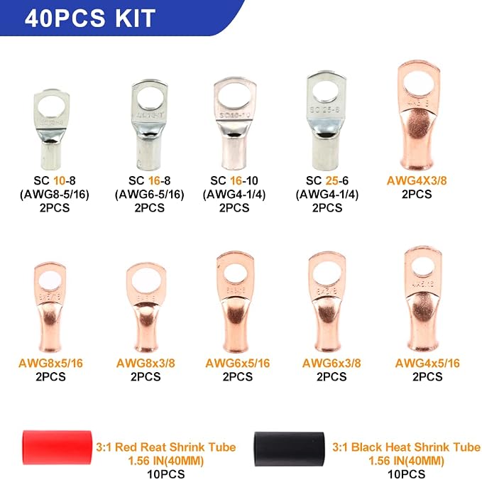 HKS Battery Cable Crimping Tool for AWG 10-1 Copper Ring Terminals with Cable Cutter, Heavy Duty Crimper for Wire Lugs