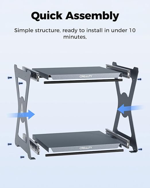 Creality Official CFS Workstand, Space-Saving, Quick-Access Design with Double Pull-Out Shelves, 15kg Load Capacity, Metal Damping Slides & Anodized Finish
