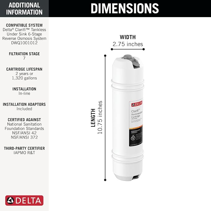 Delta Faucet Clarifi Remineralization Cartridge, DWQ300300