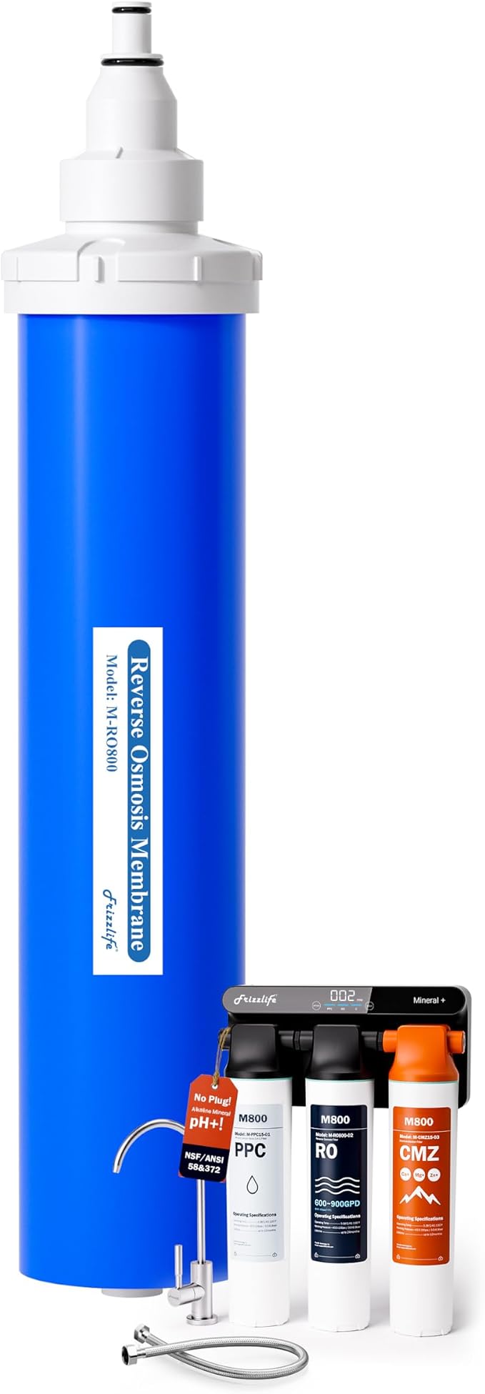 Frizzlife M-RO800-02 RO Replacement Filter Cartridge For M800 (2nd Stage)
