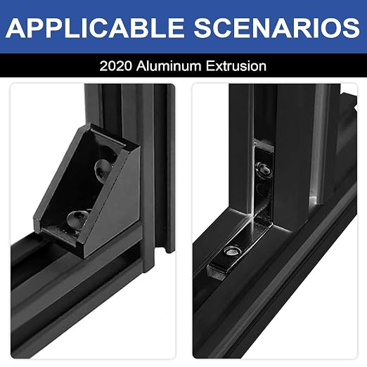 8 Pack 2020 Aluminum Extrusion V-Slot 200mm Extruded Aluminum Black Profile 20x20 V-Slotted Framing European Standard Anodized Linear Rail for 3D Printer Accessories Parts