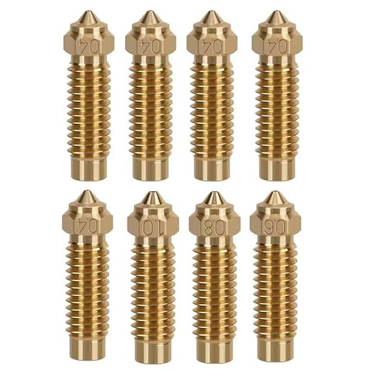 3D Printer Neptune 4 Plus/Neptune 4 Max Nozzles Kit Extruder Hotend - Included 5pcs 0.4mm+1pc 0.6mm+1pc 0.8mm+1pc 1.0mm Brass Nozzles, 2pcs 0.4mm Hardened Steel Nozzles