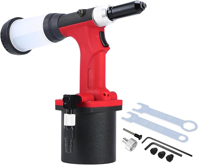 Heavy Duty Air/Hydraulic Rivet Gun Professional Riveting Tool 1/4" air Power Tool Self Suction Style