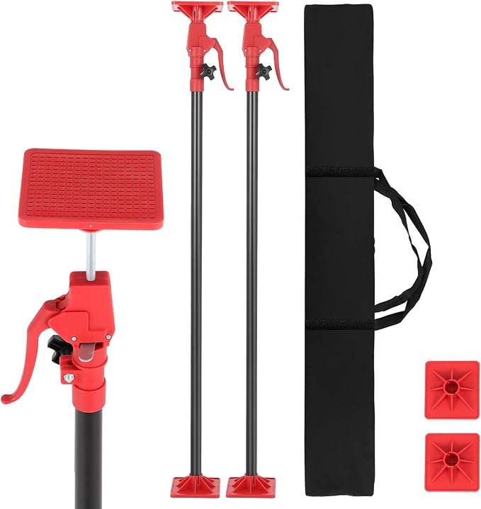 Cabinet Jack Support Pole, 45"-114" Drywall Lifts Support Poles Adjustable for Drywall Lifts Installing Cabinet, Drywall Jack, Cargo Bars with 154 Lbs Capacity 2-Pack