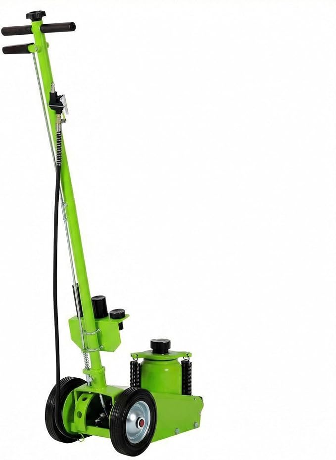 35 Ton Air Hydraulic Floor Jack, 77,000 LBS Capacity Heavy Duty Truck Jack for Trucks & Tractors, Low Profile 10 Inch, Dual Power Air/Manual Hydraulic, 4 Adapters & Adjustable Handle