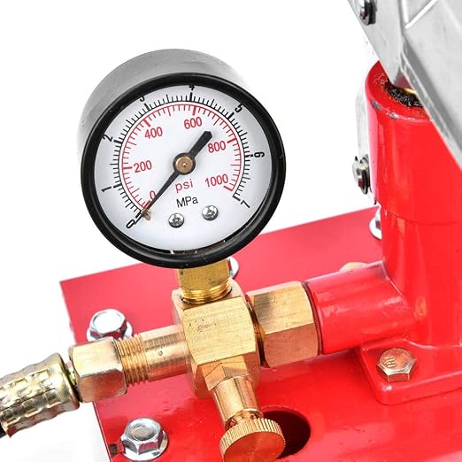 Pressure Test Pump,1000PSI / 7MPa Hydrostatic Hand Test Pump,Pressure Gauge,for Vessels, Pipes, valves, Rubber Fittings