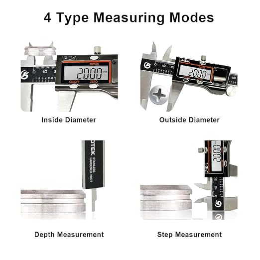KETOTEK Digital Caliper Measuring Tool, IP54 Waterproof Stainless Steel Electronic Vernier Caliper 6 Inch/150mm Digital Micrometer with Large LCD Screen