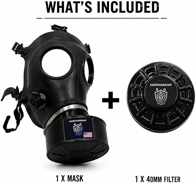 Full Face Mask with Included 40mm Premium Filter | Anti-Fog Wide View Lens | Adjustable Head Harness | Paintball, Airsoft, Cosplay, Training & Simulation